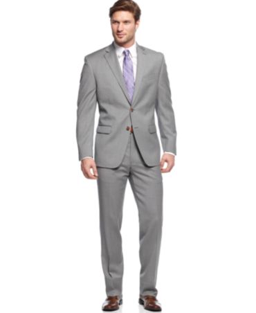 ... Lauren Light Grey Solid Suit - Suits  Suit Separates - Men - Macy's