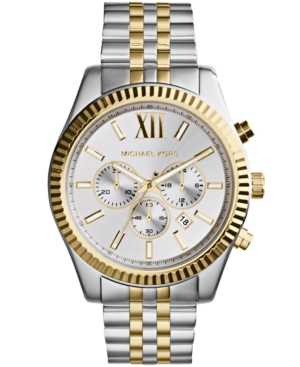UPC 796483077591 product image for Michael Kors Men's Chronograph Lexington Two-Tone Stainless Steel Watch 45mm MK8 | upcitemdb.com