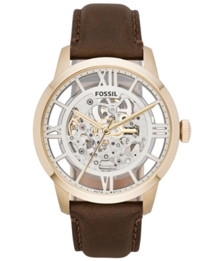 UPC 796483050716 product image for Fossil Men's Automatic Townsman Brown Leather Strap Watch 44mm ME3043 | upcitemdb.com