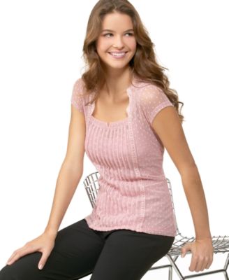 INC International Concepts� Lace-Trimmed Pintucked Top & Suit Pant