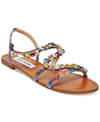 Steve Madden Blazzzed Jeweled Flat Sandals - Shoes - Macy's