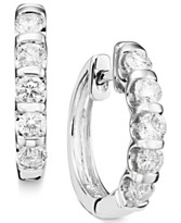 14k White Gold Channel-Set Diamond Hoop Earrings (1 ct. t.w.)