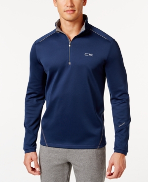 UPC 797762487797 product image for Calvin Klein Quarter Zip Stretch Interlock Sweatshirt | upcitemdb.com