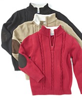 Greendog Little Boy Zip-Neck Cable Sweater Greendog Little Boy Zip-Neck Cable Sweater