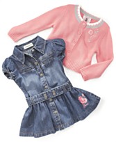 Guess? Baby Girl Denim Dress & Knit Sweater Guess? Baby Girl Denim Dress & Knit Sweater
