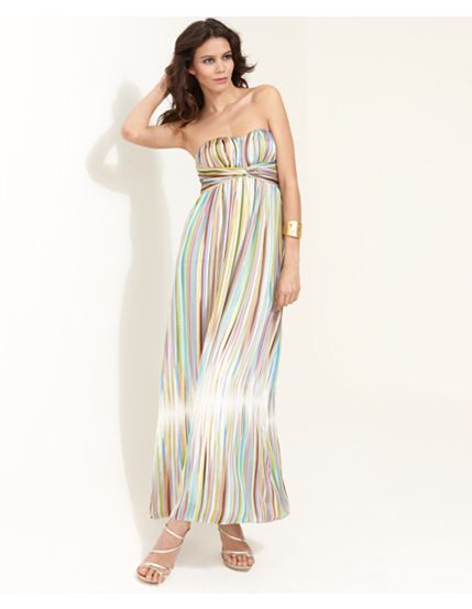 Jessica Simpson Dress, Strapless Striped Maxi 