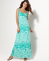 BCBG Sleeveless Crisscross Drop Print Maxi BCBG Sleeveless Crisscross Drop Print Maxi