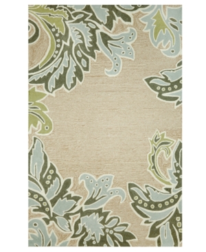 UPC 087215836549 product image for Liora Manne Area Rug, Indoor/Outdoor Promenade Ornamental Leaf Border Aqua 2' x  | upcitemdb.com