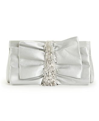 macy's silver clutch