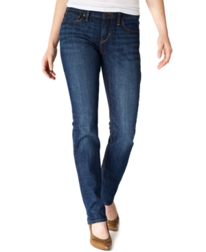 petite jeans levi slimming leg straight macys sapphire wash