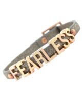 BCBGeneration Bracelet, Rose Gold-Tone Platinum Glitter PVC "Fearless" Mini Affirmation Bracelet