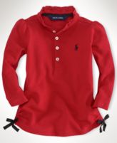 Ralph Lauren Baby Shirt, Baby Girls Ruched Polo