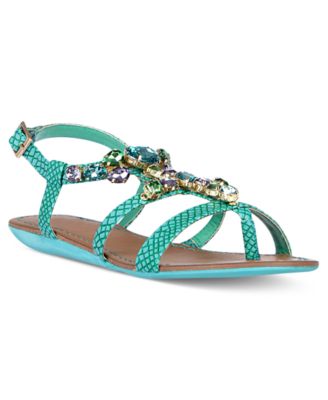 turquoise strappy sandals