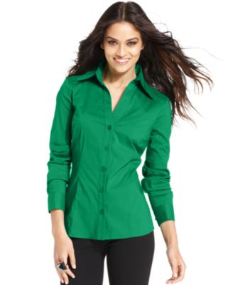 macys womens green tops