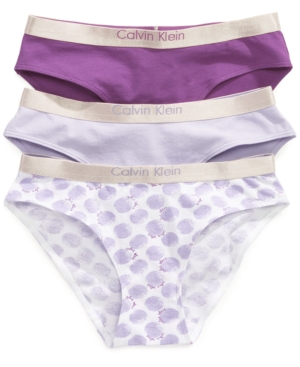 Calvin Klein Kids Underwear, Girls 3-Pack Bikini Briefs