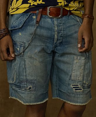 Denim & Supply Ralph Lauren Shorts, Distressed Denim Cargo Shorts - Shorts - Men - Macy's