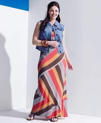 American Rag Plus Size Dress, Sleeveless Striped Maxi