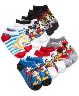 Disney Kids Socks, Little Boys Mickey Mouse 6-pack No-show Socks - Kids 