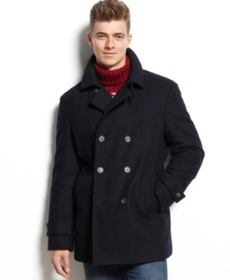 tommy hilfiger double breast wool blended coat
