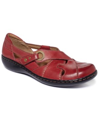 macy's red flat shoes