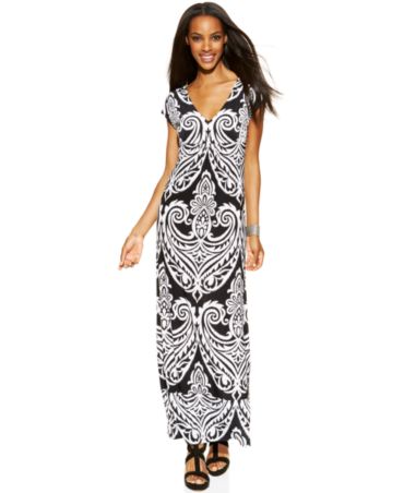 INC International Concepts Petite Printed Maxi Dress