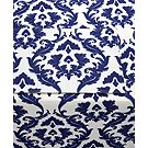 Waverly Damask Ikat Ink Indoor/Outdoor Table Linens Collection 