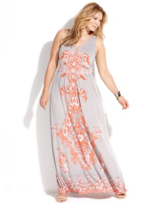 ... Plus Size Fringed Tie-Dye Maxi Dress - Dresses - Plus Sizes - Macy's