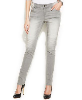 INC International Concepts Curvy-Fit Skinny Jeans, Shadow Grey Wash