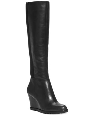 michael kors wedge boots black