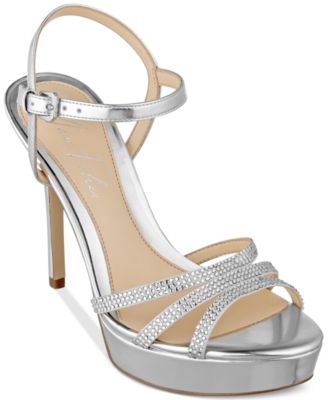 macy's silver prom shoes