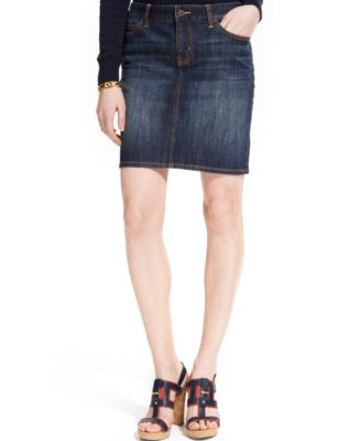 macys womens denim skirts