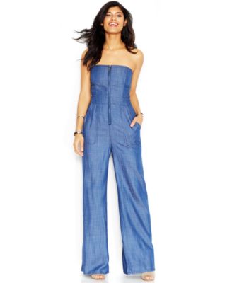 macys denim jumpsuit