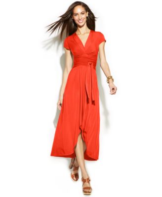 michael michael kors high low faux wrap dress