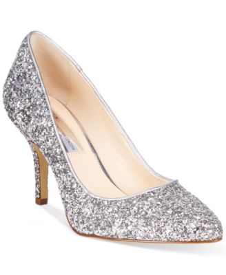 macy's silver high heels