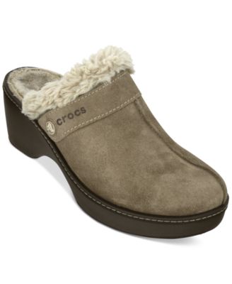 crocs cobbler suede clogs