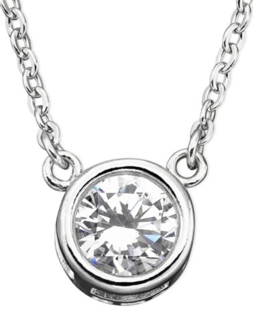necklace crislu bezel zirconia cubic pendant