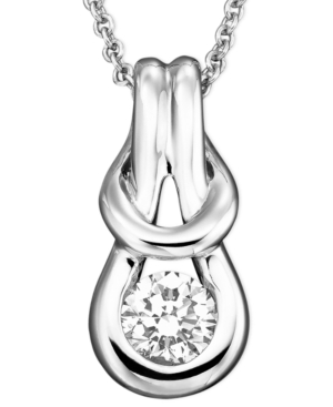 Diamond Necklace, 14k White Gold Diamond Knot Pendant (14 ct. t.w.)