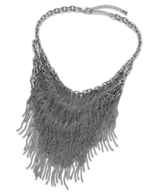 M.  Haskell Necklace, Silvertone Fringe