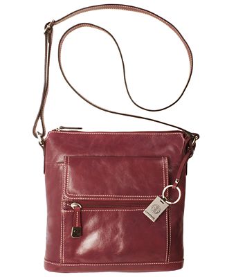 Giani Bernini Handbag, Glazed Leather Crossbody Bag