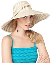 Nine West Hat, Straw Floppy with Bow