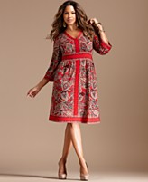 INC International Concepts Plus Size Dress, Three Quarter Sleeve Printed Empire INC International Concepts Plus Size Dress, Three Quarter Sleeve Printed Empire