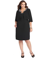 SL Fashions Plus Size Dress and Jacket, Sleeveless Beaded Sheath SL Fashions Plus Size Dress and Jacket, Sleeveless Beaded Sheath