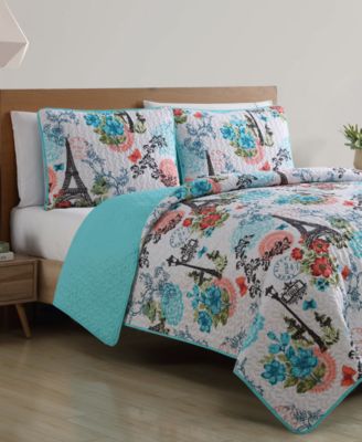 VCNY Home Eiffel Reversible 3-Pc. King Q Blue King