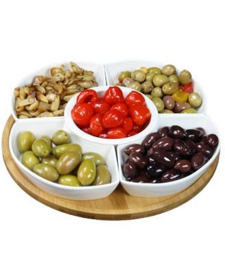 Elama 6 Piece Condiment Serving Set White