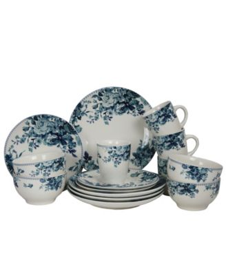 Elama 16 Piece Dinnerware Set Blue