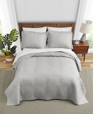 Tommy Bahama Home Tommy Bahama Solid White Rever Grey FullQueen