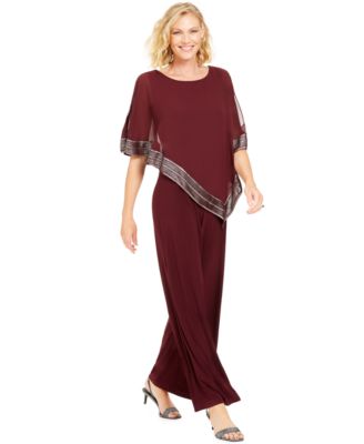 SL Fashions Asymmetrical Cape Jumpsuit Black 10