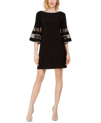 MSK Illusion Bell-Sleeve Sheath Dr Black S