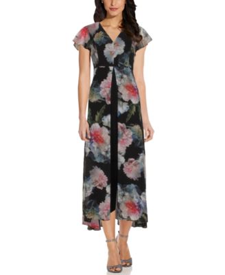 Adrianna Papell Floral Print Jumpsuit Black Multi 10