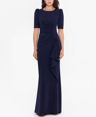 XSCAPE Ruched A-Line Gown Black 18